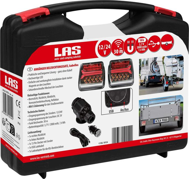 Image du produit LAS Anhänger Beleuchtungssatz, 10154, kabellos, 12/24 V