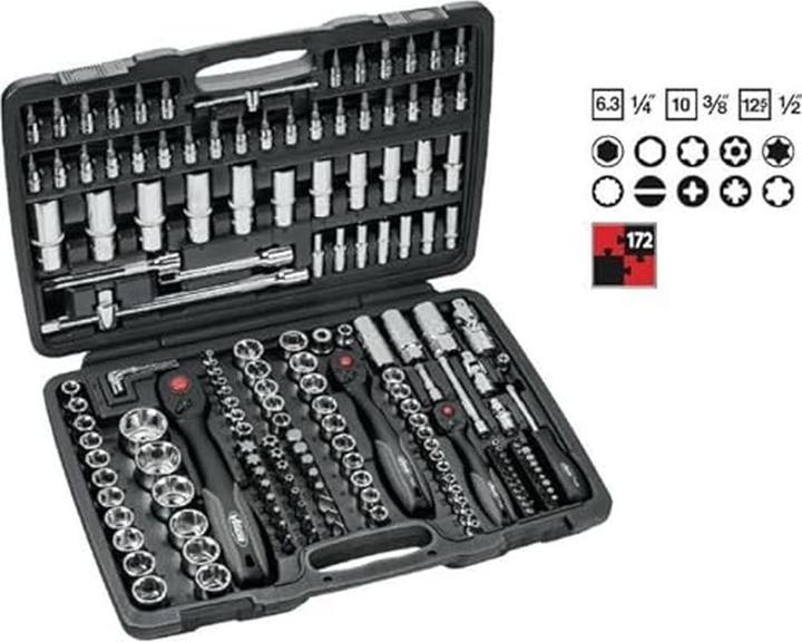 Image du produit Vigor Jeu de clés à douille (3/8", 1/4", 1/2")