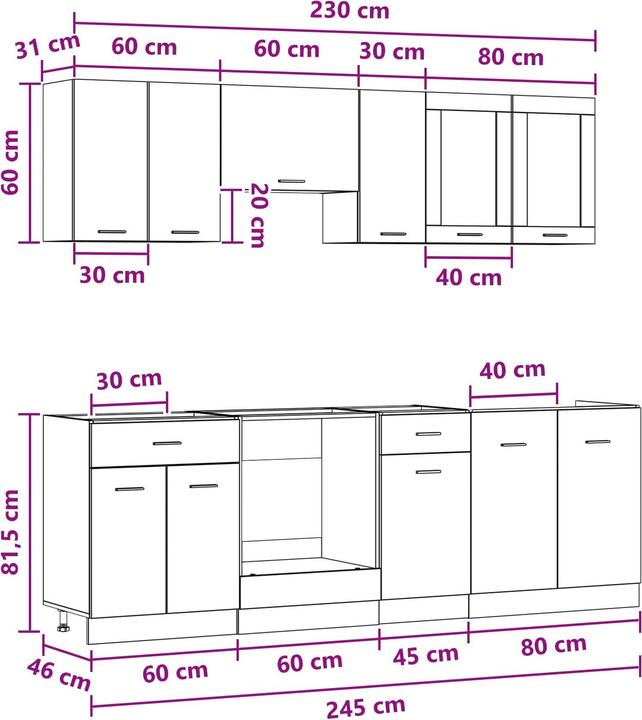 Produktbild vidaXL Küchenaufbewahrung