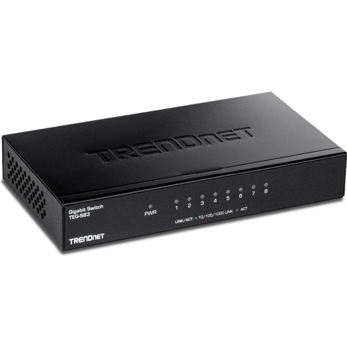 Trendnet TEG-S83 (8 Ports), Netzwerk Switch, Schwarz