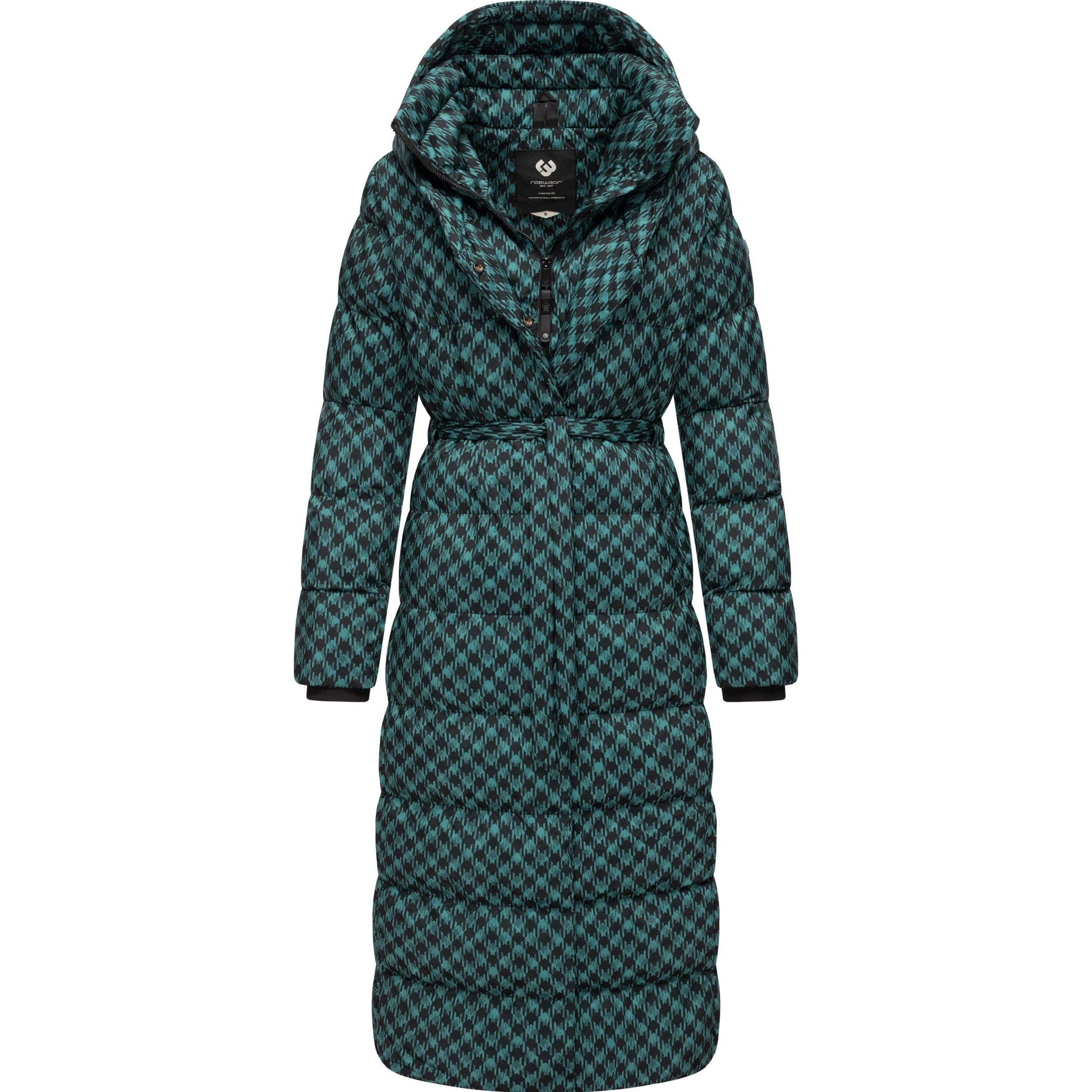 Ragwear, Damen, Jacke, Niara Long Print (L), Grün, L