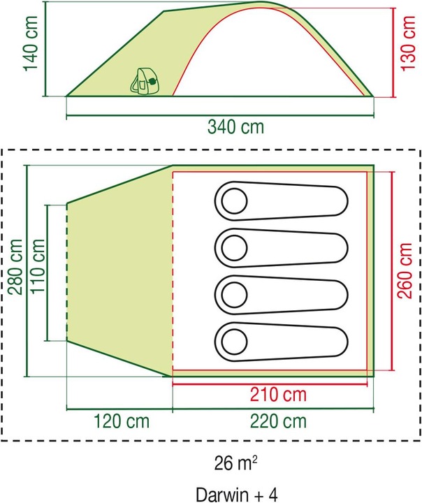 Immagine prodotto Coleman Darwin 4 Plus (Tenda a cupola, 6.20 kg, 4 persone)