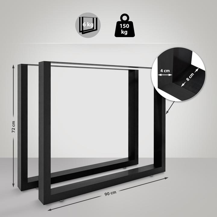 Actual product image CLP 2x Table legs Velden 90 cm, black