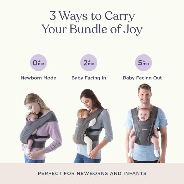 Actual product image Ergobaby Embrace Baby Carrier, midnight blue