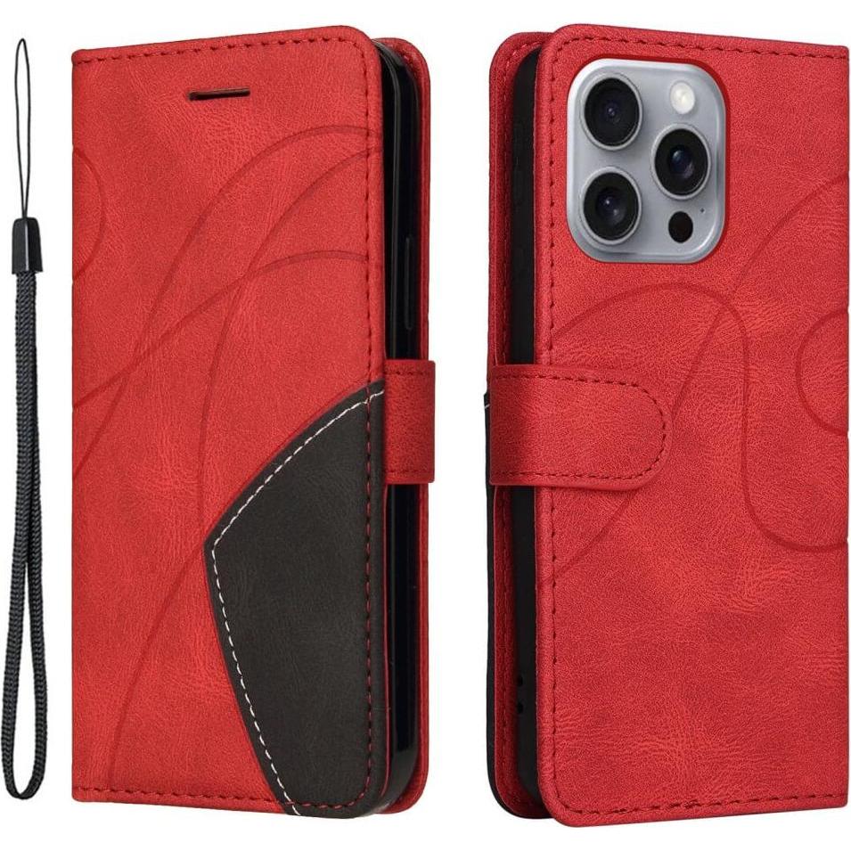 Thumbnail - Cover-Discount iPhone 16 Pro Max - Zweifarbige Etui Hülle (Apple iPhone 16 Pro Max), Smartphone Hülle, Rot