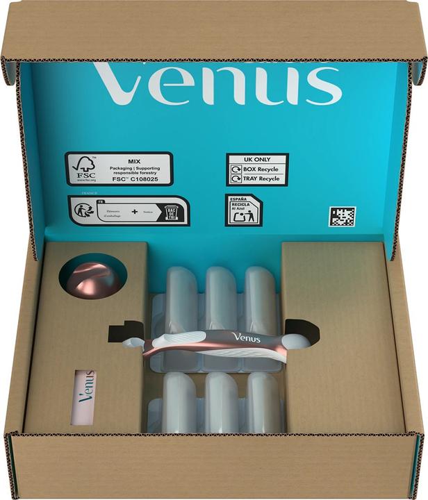 Produktbild Gillette Venus Pro Smooth Sensitive Systemklingen 6er,Handstück,Duschhänger,Reiseschutzkappe Rasiers