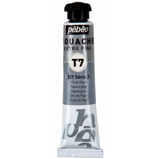 Pebeo, Künstlerfarbe + Bastelfarbe, Extra Feine Gouache T7 (Paynesgrau, 20 ml)