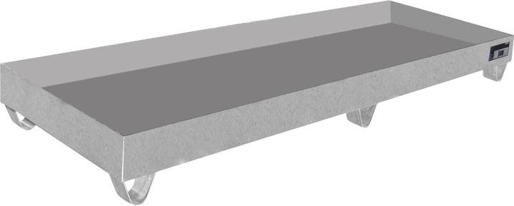 Actual product image Bauer Stainless steel sump tray, for 200 l drums, 4 drums, LxWxH 2400 x 800 x 250 mm.