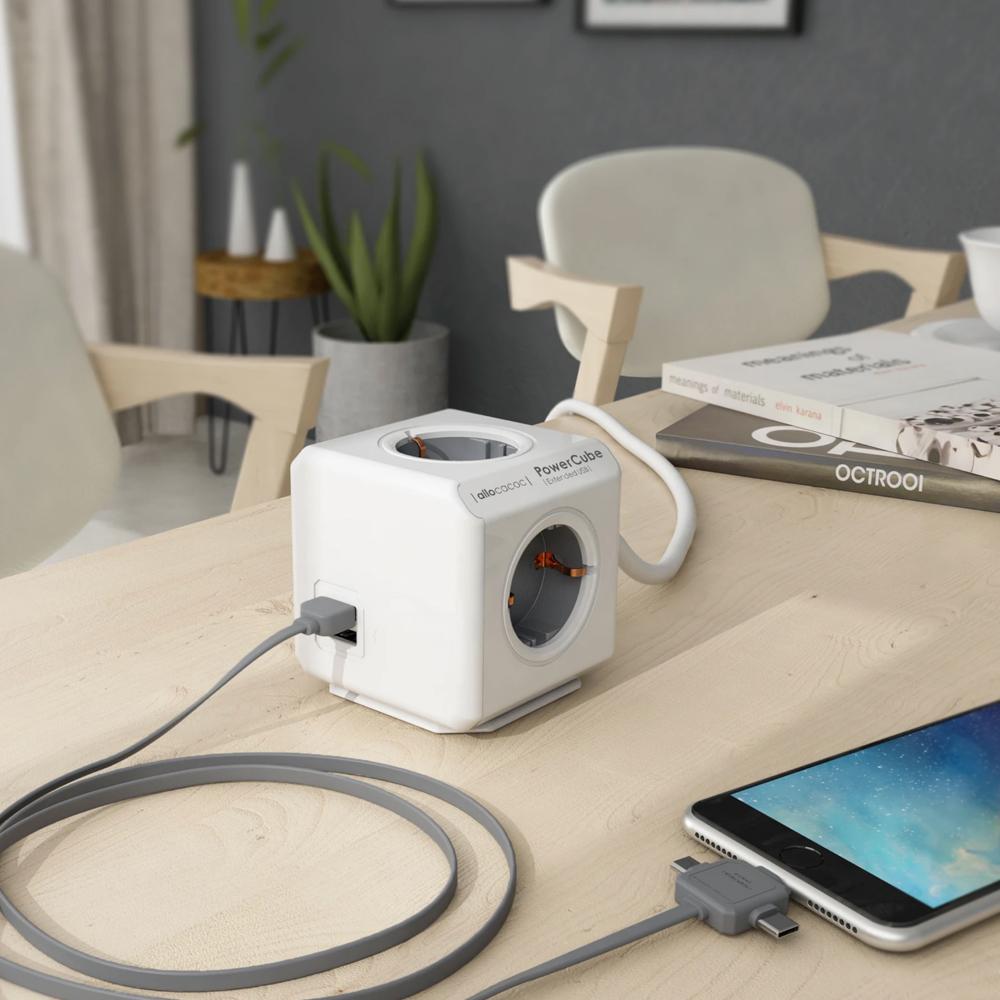 Thumbnail - Allocacoc, Steckdosenleiste, PowerCube Extended USB-Typ F (4 x, USB-A, 3 m)