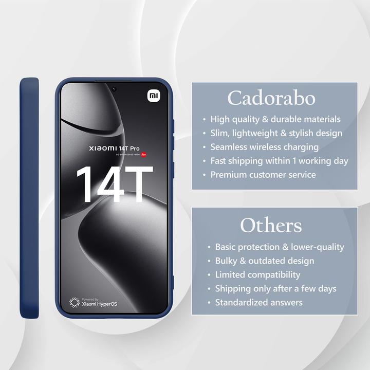 Actual product image Cadorabo Case for Xiaomi 14T Pro TPU Liquid Silicone Cover (Xiaomi 14T Pro)
