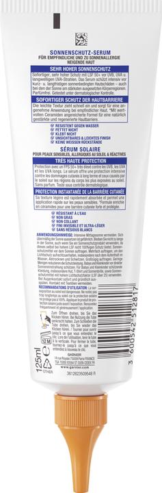 Actual product image Garnier Ambre Solaire Sensitive Advanced expert+ (Sun cream face, SPF 50, 125 ml, 161 g)