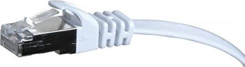 Actual product image Exertis Connect Patch cable, flat, U/FTP, CAT.6, white, 20.0 m Super-flat patch cable e.g. for laying under T (U/FTP, CAT6, 20 m)