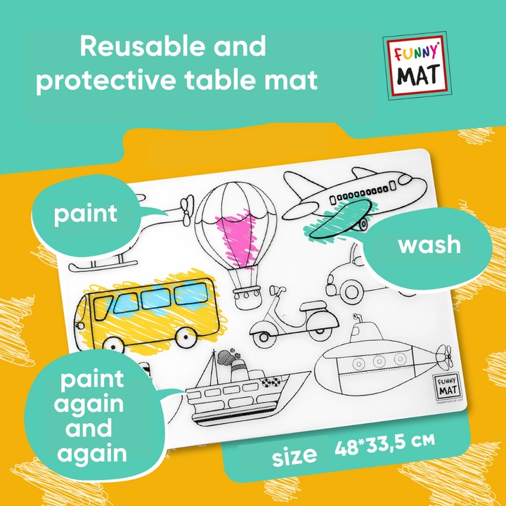 Actual product image Funny Mat Reusable Painting Mat UNICORN (48 x 33.5 cm)