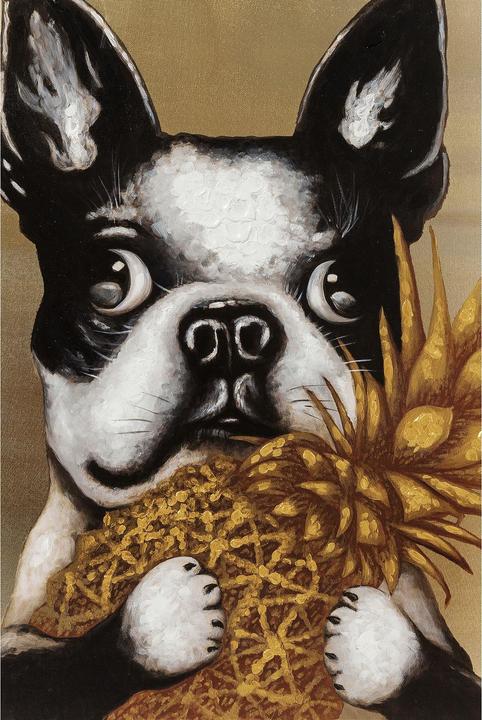 Image du produit Kare Design Tableau Touched Dog with Pineapple 80x80cm (80 x 80 cm)