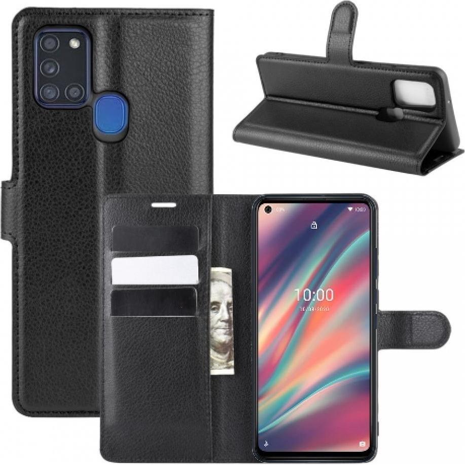 Screenguard Wiko View 5 Leather Guard Lederhülle (Wiko View 5), Smartphone Hülle, Schwarz