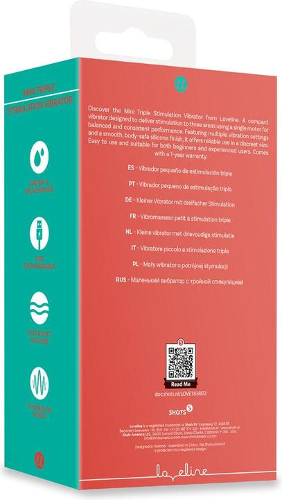 Produktbild Loveline Mini Triple Stimulation Vibrator - Scarlet Kiss