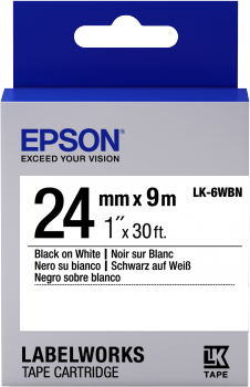 Actual product image Epson Label Cassette Lk-6wbn (2.40 cm, White)