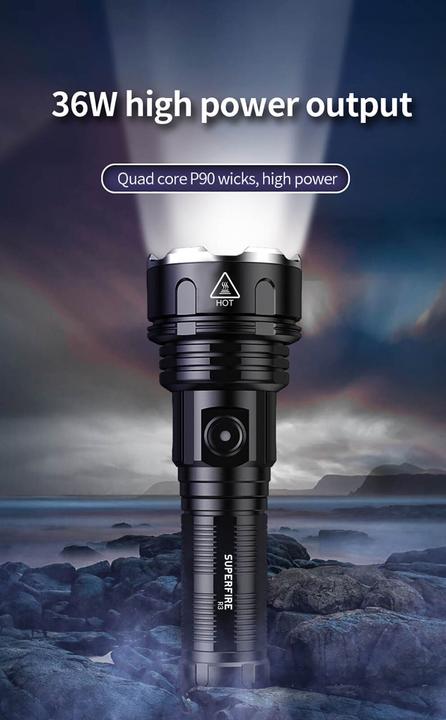 Actual product image Superfire LED torch R3 (2700 lm)