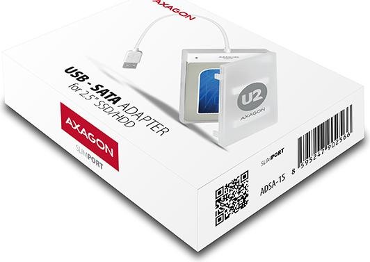 Image du produit Axagon ADSA-1S6 Adaptateur SLIMPort, USB 2.0, 2.5" SSD/HDD, SATA - avec boîtier (2.5")