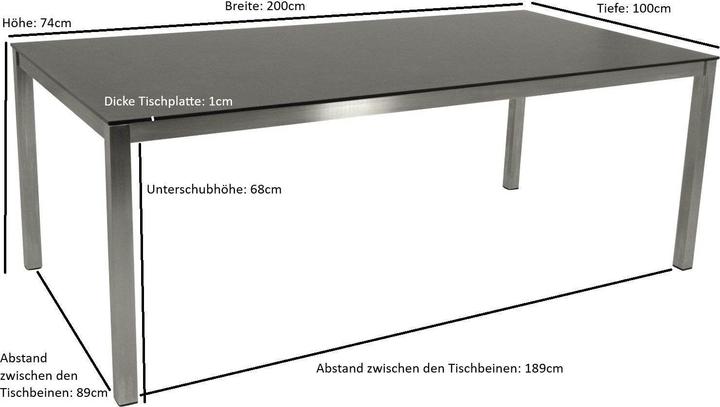 Produktbild Degamo Gartentisch SYDNEY (200 x 100 x 74 cm)
