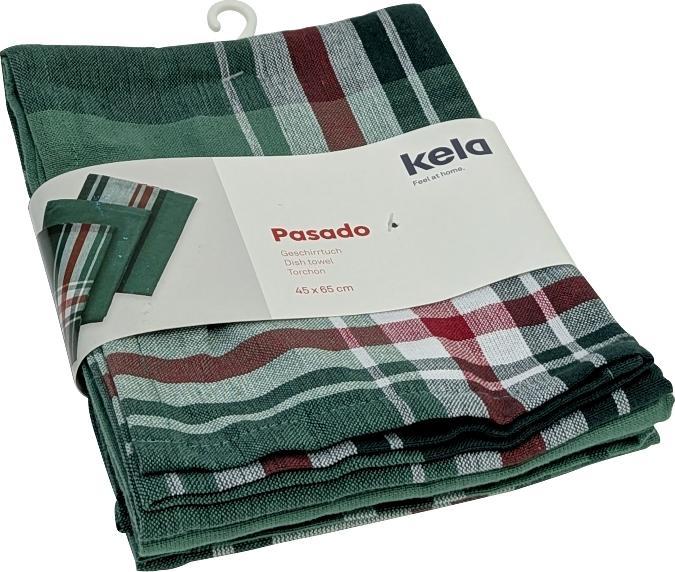 Image du produit Kela Geschirrtuch-Set Pasado 3 Stück, Grün (45 x 65 cm)
