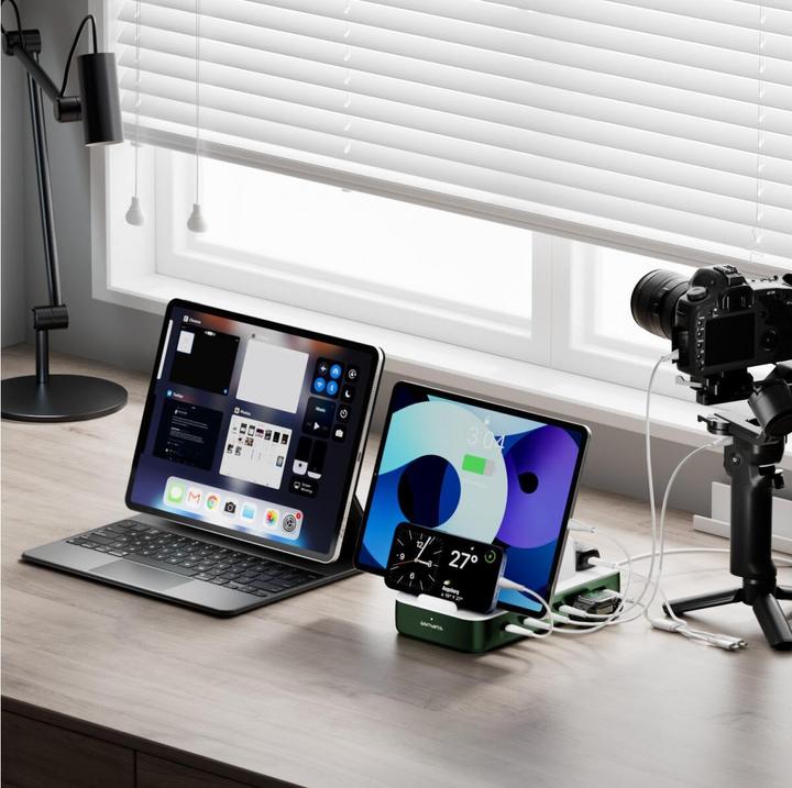 Image du produit 4smarts Ladestation Team 100W 5C/1A inkl. 6 Kabel Grün (100 W)