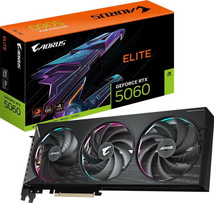 Productafbeelding Gigabyte AORUS GeForce RTX 5060 Elite (8 GB)