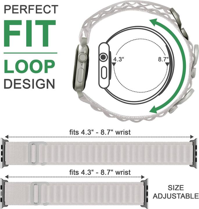 Produktbild Nalia Alpine Nylon Smart-Watch Armband (Nylon, Silikon)