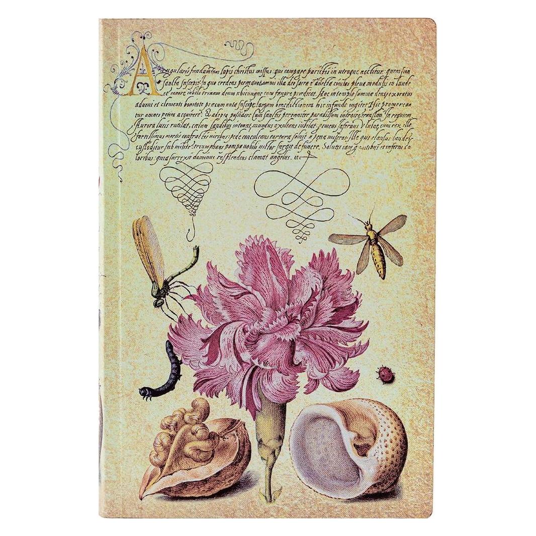 Paperblanks, Notitieboekje + Schrijfblok, Mini Notitieboekje Met Roze Anjer (Rijen, Softcover)