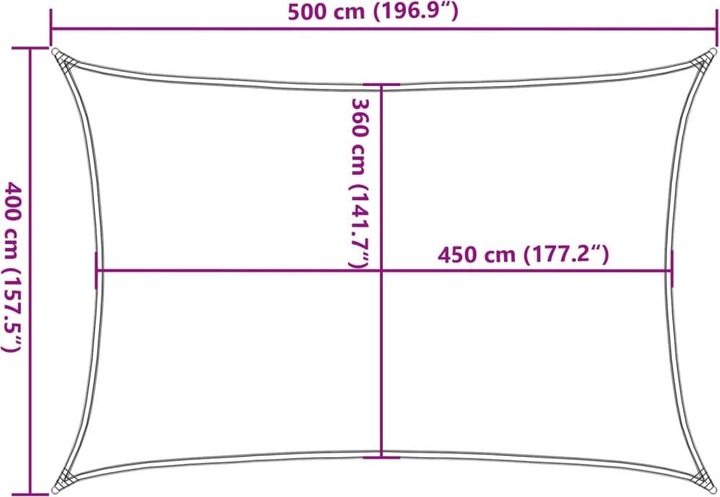 Actual product image VidaXL Sonnensegel 160 g/m² Rechteckig HDPE (4 x 5 m)