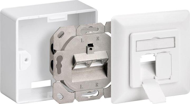 Produktbild Goobay CAT 6a Universaldose inkl. Aufputzmontage-Rahmen