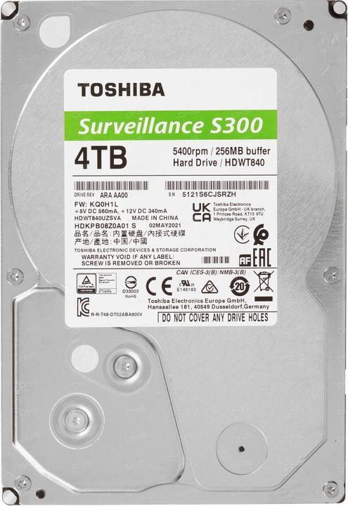 Produktbild Toshiba S300 Surveillance (4 TB, 3.5", SMR)