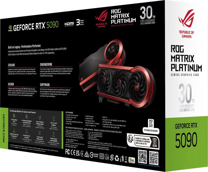 Produktbild ASUS RTX 5090 32GB ROG 30TH ANNIVERSARY (32 GB)