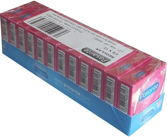 Actual product image Pasante Regular" (value pack!) 12x3 anatomical condoms with extra large head part (36 pcs.)