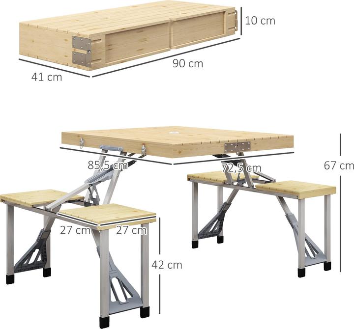Produktbild Outsunny Campingtisch mit Bank