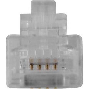 Thumbnail - ACT RJ11 (6P/4C) modulaire connector for round cable with solid conductors. Unit: Bag 25 pcs, Server Zubehör, Transparen...