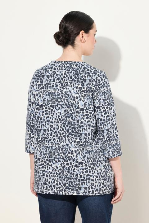 Produktbild Ulla Popken Shirt, Leomuster, Rundhals, Keyhole, 3/4-Arm (46, 48)