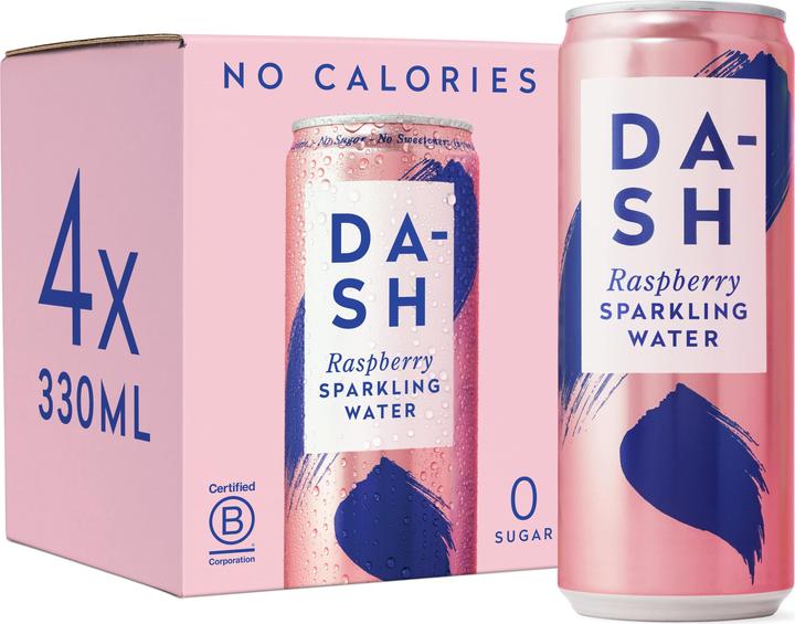 Actual product image Dash Water Himbeere (4 x 33 cl)