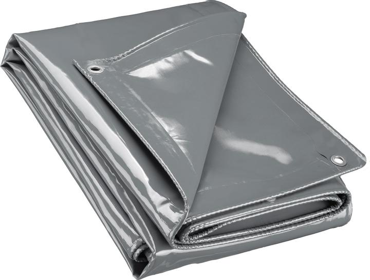 Wiltec Bâche de couverture résistante aux intempéries grise 2x3m polyester bâche oeillets 650g/m² bâche de (2 x 3 m)