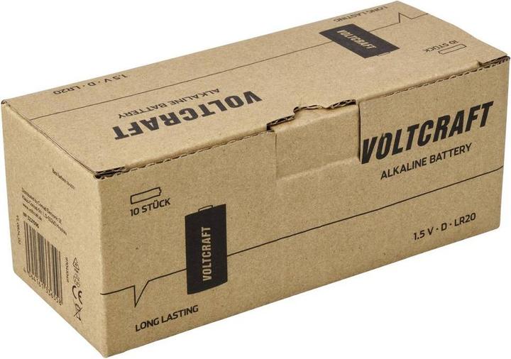 Produktbild Voltcraft VC-16107980 Mono (D)-Batterie Alkali-Mangan 18000 mAh 1.5 V 10 St. (10 Stk., 18000 mAh)
