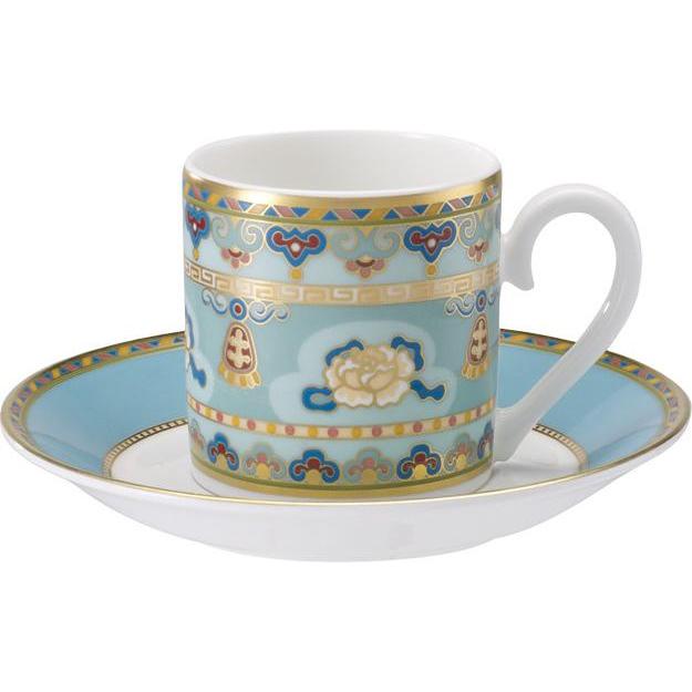 Villeroy & Boch, Tasse, Samarkand Aquamarin Espressotasse mit Untertasse (50 ml, 2 x)