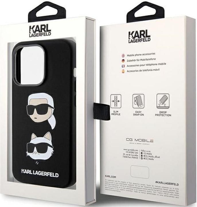 Actual product image Karl Lagerfeld KLHCP15LSDHKCNK iPhone 15 Pro 6.1" czarny/black Silicone Karl&Choupette Head (Apple iPhone 15 Pro)