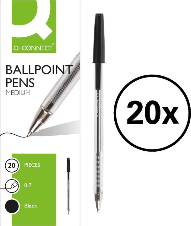 Produktbild Q-Connect Kugelschreiber Proof Pen 0.7 (Schwarz, 20x)