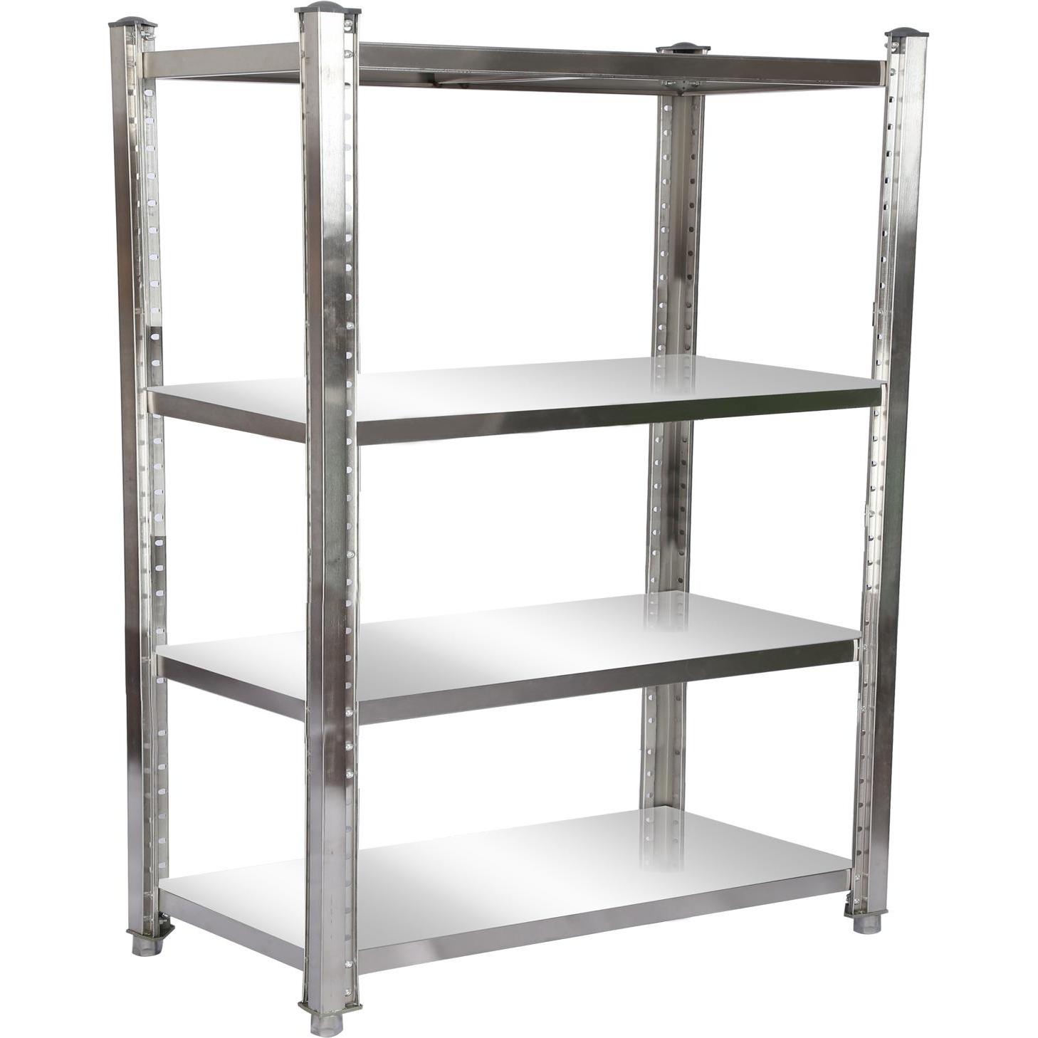 Wiltec, Kellerregal, Edelstahlregal 150x50x155 cm 4 Böden Gastronomie Küchenregal Lager