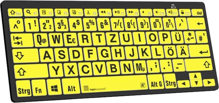 Image du produit Logickeyboard XL-Print Noir sur Jaune dt (PC/BT) (DE, Sans fil)