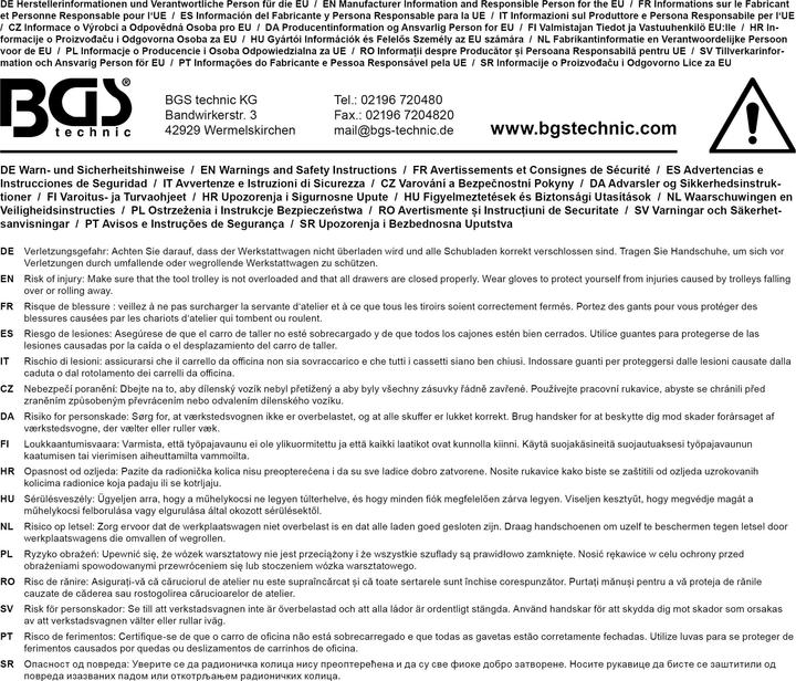 Productafbeelding BGS Werkplaatswagen, 1 lade, open