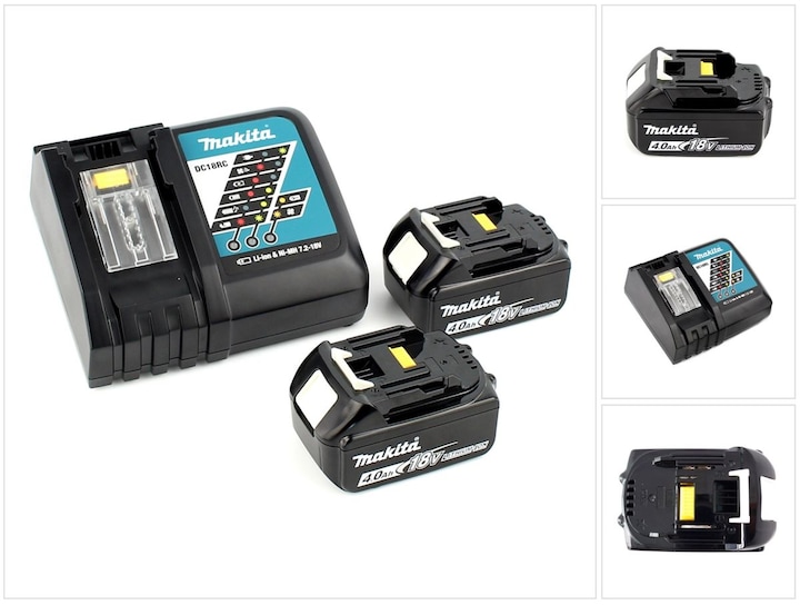 2x Makita BL1840B Akku 4,0 Ah, 1x Makita DC18RC Ladegerät