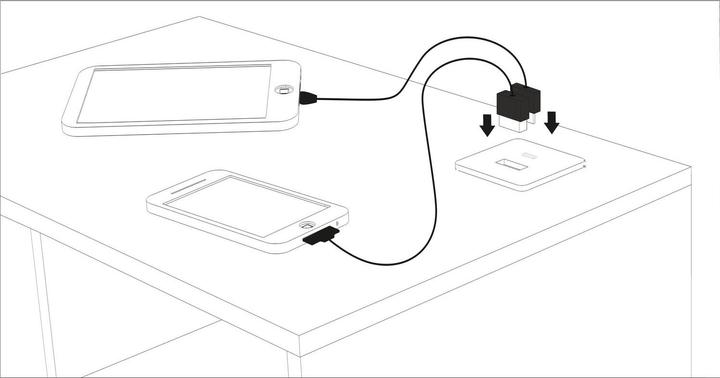 Produktbild Furnika Einbau USB-Charger alufarbig 1xTYP-A + C (12 W, 2 Ports)