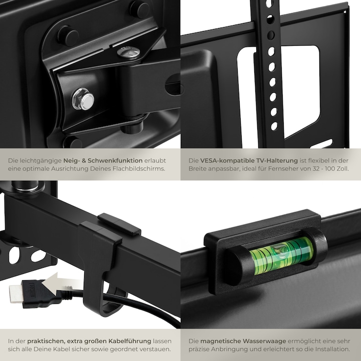 Actual product image tectake TV wall mount (Wall, 60", 60 kg)