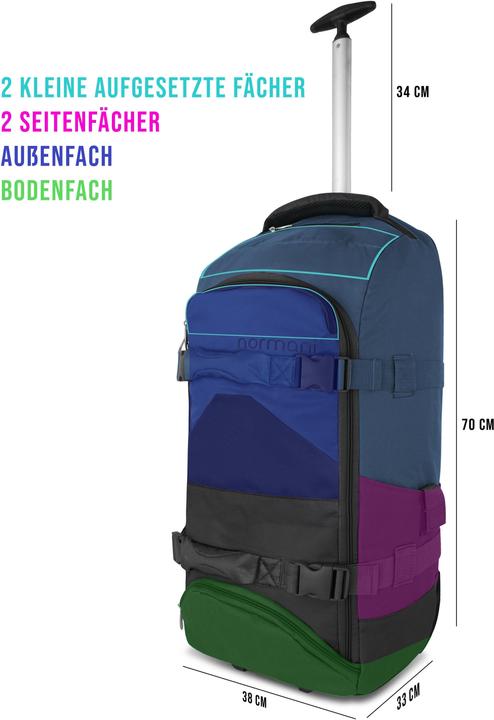 Actual product image Normani Reisetasche mit Rucksackfunktion 90L mit Regenüberzug Schwarz/Navy (90 l)